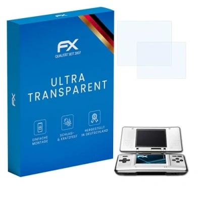 Abbildung von atFoliX Schutzfolie kompatibel mit Nintendo DS Folie, ultraklare FX Displayschutzfolie (3er Set)
