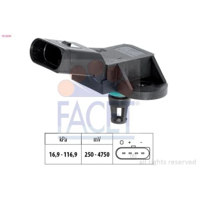 Abbildung von FACET 10.3226 Luftdrucksensor, Höhenanpassung Made in Italy OE Equivalent AUDI: A4 B8 Avant, A6 C6 B7 Avant