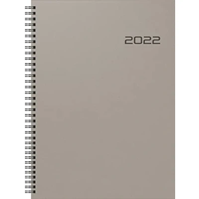Abbildung von BRUNNEN 1078102002 Buchkalender Modell 781, 2 Seiten = 1 Woche, 21 x 29,7 cm, PP Einband anthrazit, Kalendarium 2022, Wire O Bindung