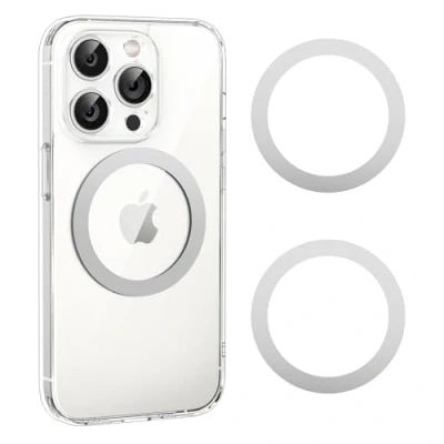 Abbildung von UGREEN 2 Stück Metallringe mit 3M Kleber zum Befestigen an der Autotelefonhalterung, kompatibel MagSafe, runde Klebeplatten