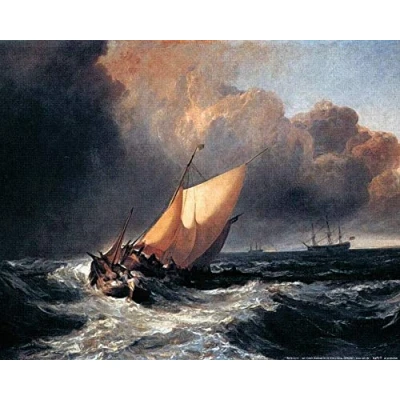 Abbildung von 1art1 Joseph William Turner Poster Holländische Boote Im Sturm, 1801 Kunstdruck Bild 50x40 cm