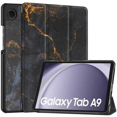 Abbildung von Design Trifold Klapphülle für das Samsung Galaxy Tab A9 Black Marble