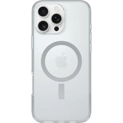 Abbildung von OtterBox Symmetry Series Clear MagSafe transparente Hülle für iPhone 16 Pro Max, stoßfest, sturzsicher, schützende Hülle, 3X getestet nach Militärstandard, Transparent, Keine Einzelhandelsverpackung