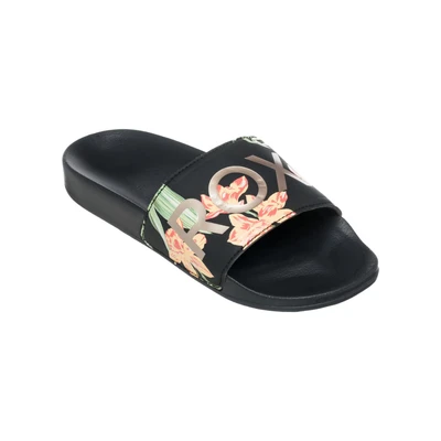 Abbildung von Roxy Damen Slippy Ii Sandale, Black/Green Print, 40 EU