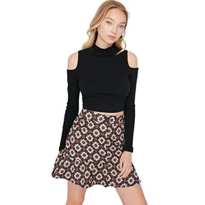 Abbildung von Trendyol Women&#039;s Damen Mini A Linie Webstoff Rock Skirt, Brown, 42