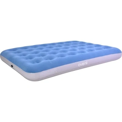 Abbildung von Avenli Luftbett aufblasbares / Campingmatratze blau 191x137x22 cm, (Luftmatratze für 2 Personen), Gästebett mit beflockter Oberfläche