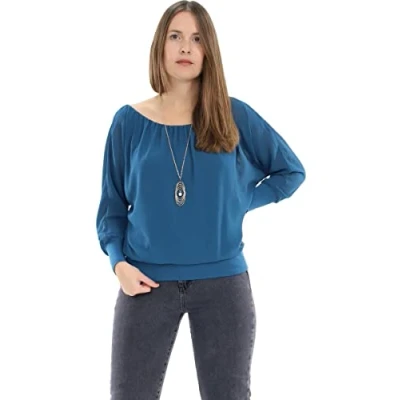 Abbildung von malito more than fashion Chiffonbluse 1133 Bluse mit Fledermausärmeln Einheitsgröße