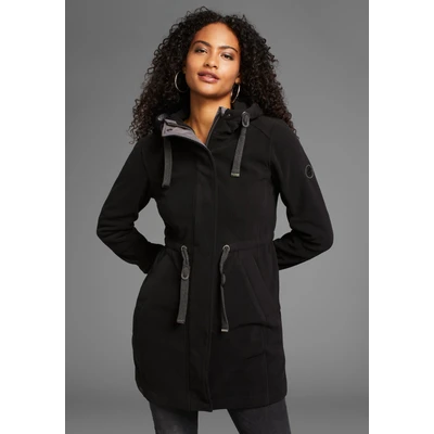 Abbildung von KangaROOS Fleecejacke mit Kapuze, aus Fleece, Kordelzug, 2 Wege Reißverschluss