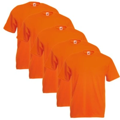 Abbildung von Fruit of The Loom Herren T Shirt 5 er PackRegular Fit 11182V L,Orange Orange