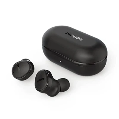 Abbildung von Philips True Wireless Kopfhörer Mit Active Noise Cancelling, In Ear IPX4 Schutz Gegen Spritzwasser &amp; Schweiß, Bis Zu 29 Stunden Wiedergabezeit, TAT4556BK/00, Schwarz