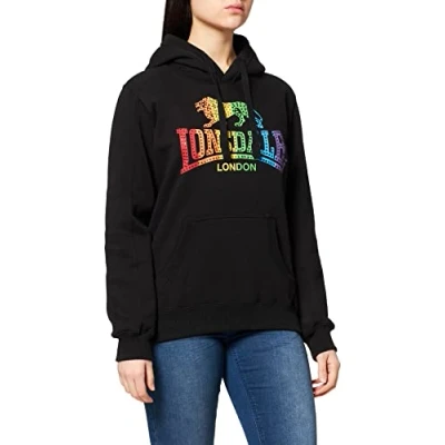 Abbildung von Lonsdale Men&#039;s RAMELTON Kapuzensweatshirt, Black/Rainbow, XXL
