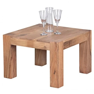 Abbildung von KADIMA DESIGN Akazie Couchtisch Wood Massiv 60 x cm Wohnzimmertisch Beistelltisch