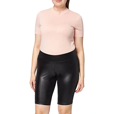 Abbildung von Urban Classics Ladies Synthetic Leather Cycle Shorts Shorts, Damen, Größe: 28, Black