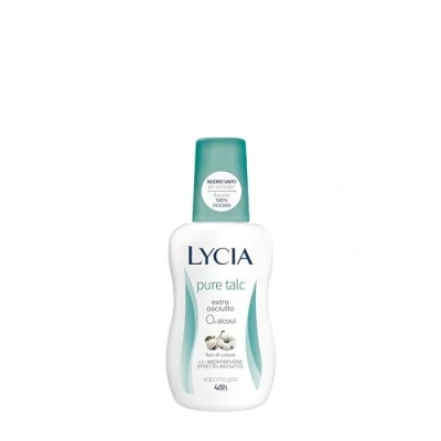 Abbildung von Lycia Pure Talc Deodorant Vapo, ohne Alkohol, Wirksamkeit 48 Stunden, mit Mikroschwämmen trockenem Effekt, Duft von Talkum und Baumwollblüten, 75 ml