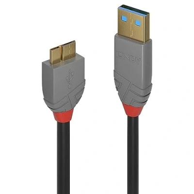 Abbildung von LINDY 36765 0.5m USB 3.0 Typ A an Micro B Kabel, Anthra Line