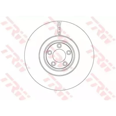 Abbildung von TRW DF6651S Bremsscheibe 380 36 5 108 Belüftet lackiert JAGUAR: XK Cabrio, XF Limousine, Coupe