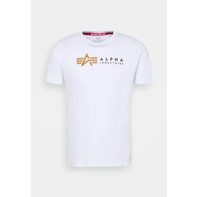 Abbildung von Alpha Industries Label Tshirt print, Herren, Größe: Small, White