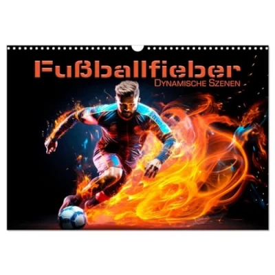 Abbildung von FUßBALLFIEBER Dynamische Szenen (Wandkalender 2025 DIN A3 quer), CALVENDO Monatskalender