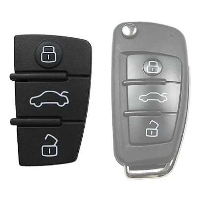 Abbildung von Auto Schlüssel Tasten Set 1X Tastenfeld für 3 Klappschlüssel kompatibel Audi A1 8X A3 8P 8V A4 B7 A6 C6 TT 8J Q3 8U Q7 4L