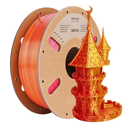 Abbildung von ERYONE Dual Zweifarbig PLA Filament 1.75mm, 3D Drucker 1kg Spule +/ 0,03 mm, Seide Rot &amp; Gold
