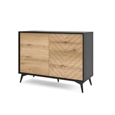 Abbildung von Selsey Boulia Sideboard, Holzwerkstoff Metall, Schwarz, 104 cm breit