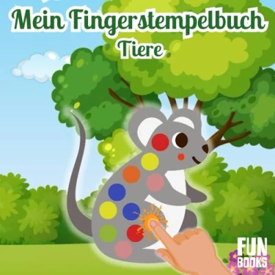 Abbildung von Mein Fingerstempelbuch: Tiere Fingerstempeln, Malen und Basteln mit 50 Vorlagen für Jungen Mädchen ab 2 Jahren
