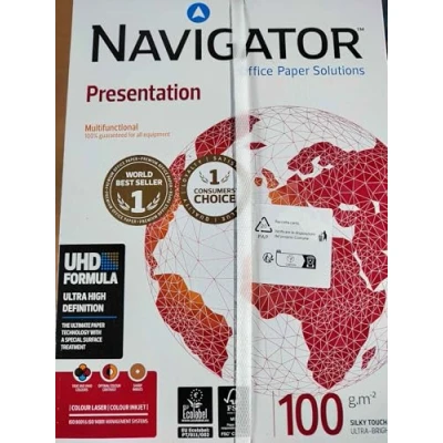 Abbildung von Igepa Navigator Presentation Kopierpapier A4 100g weiß sehr hohe Weiße, 5x500 Blatt (2500 Blatt)