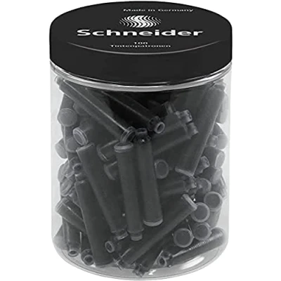 Abbildung von Schneider 6801 Tintenpatronen (Standard Patronen für Füller, nicht löschbar) schwarz, 100 Stück