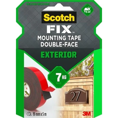 Abbildung von Scotch Fix Außenmontageband 411 1950 P, 19 mm x 5 m, 1 Rolle/Packung (Verpackung kann abweichen)