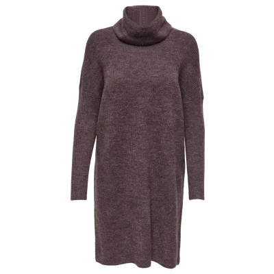Abbildung von ONLY Onljana L/S Cowlneck Strickkleid, Damen, Größe: XS, Rose brown