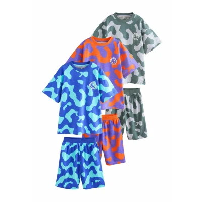 Abbildung von Next 3 PACK Set Regular FIT Nachtwäsche Orange blue grey camouflage für Kinder, Größe: 104,