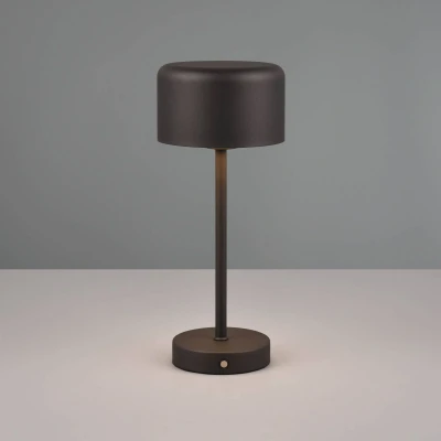 Abbildung von Reality Leuchten LED Tischleuchte JEFF, 1 flammig, H 30 cm, Schwarz, Kunststoff, Akkubetrieben, Dimmfunktion, USB Port, fest integriert, Warmweiß, 4 stufiger Touchsensor