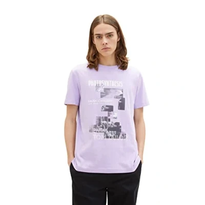 Abbildung von TOM TAILOR Denim Herren T Shirt 1035599, 31042 Lilac Vibe, L