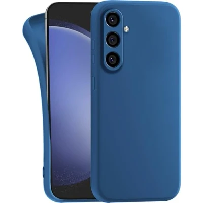 Abbildung von MyGadget Hülle für Samsung Galaxy S23 FE robuste Silikon Schutzhülle TPU Case Slim Silikonhülle Back Cover Kratzfest Handyhülle Matt Dunkelblau