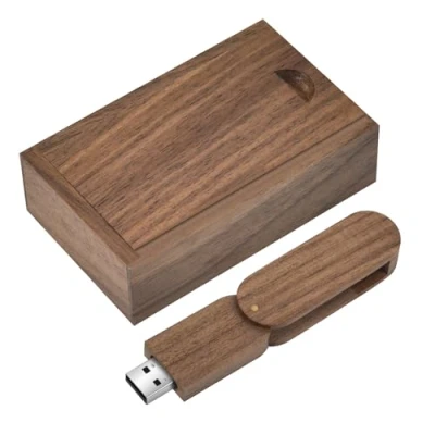 Abbildung von HOZYALE USB Stick 16GB Holz 2.0 Flash Laufwerk Datenstick Memory mit Holzbox, Speicherstick für Hochzeit, Freunde, Familie
