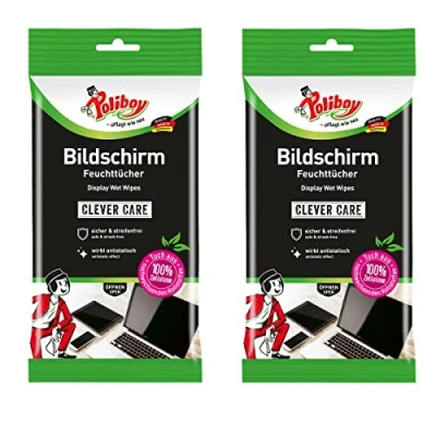 Abbildung von POLIBOY Bildschirm Feuchttücher, 2903001, 4016100293019, 1 Packung = 30 Tücher