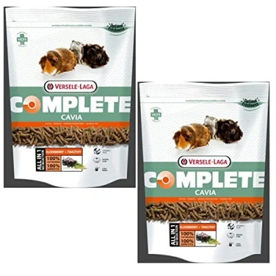 Abbildung von Versele Laga Complete Cavia All in one Nutrition Doppelpack 2 x 500 g Pellets für Meerschweinchen enthält Timothy Heu angereichert mit Holunderbeeren und Kräutern