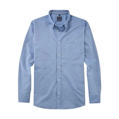 Abbildung von OLYMP Casual Regular Fit Hemd Langarm Button Down Kragen Oxford blau Gr. XL