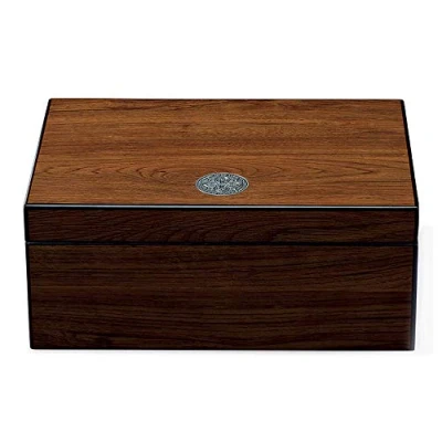 Abbildung von Egoist Premiuem Zigarren Humidor Box aus Holz mit Hygrometer und Befeuchtungssystem für ca. 40 I Zubehör Braun