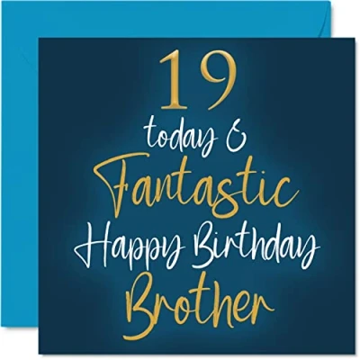 Abbildung von Fantastische Geburtstagskarte zum 19. Geburtstag für den Bruder 19 Today Fantastic von der Schwester Geburtstagsgeschenke 145 mm Geschwistergrußkarten Geschenk