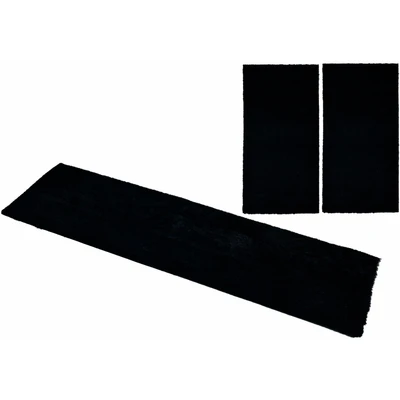 Abbildung von Home affaire Bettumrandung &quot;Malin&quot;, (3 tlg.), Hochflor, Shaggy, Uni Farben, leichter glanz, Microfaser, Pflegeleicht