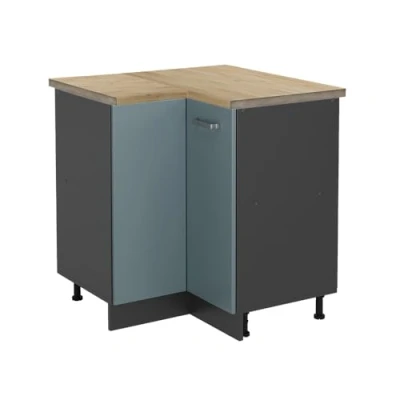Abbildung von Vicco Eckschrank R Line, Blau Grau/Anthrazit, 75.6 cm, AP Eiche