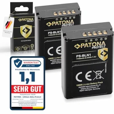 Abbildung von PATONA V1 Protect Akkus BLN 1 PS BLN1 (2X 1140mAh) mit NTC Sensor und Gehäuse Intelligentes Akkusystem neueste Generation