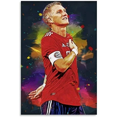 Abbildung von ZRRTTG Leinwand Bilder Kunst 60x90cm Fußballer Superstar Bastian Schweinsteiger Hd Sport Dekoratives Wohnzimmer Schlafzimmer Malerei Poster Druckt Gedruckte Kein Rahmen