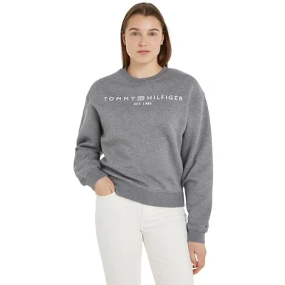 Abbildung von Tommy Hilfiger LOGO Sweatshirt, Damen, Größe: XXL, Medium heather grey
