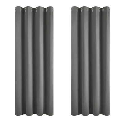 Abbildung von Deconovo Gardinen Blickdicht Vorhang Schlafzimmer Kälteschutz Vorhänge Blickdicht, 160x117cm(HöhexBreite), Hellgrau, 2er Set