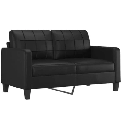 Abbildung von vidaXL Sofa 2 Sitzer Schwarz 140 cm Kunstleder
