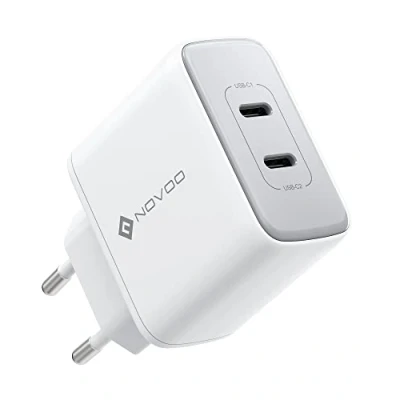 Abbildung von NOVOO 35 W USB C Ladegerät 2 Ports GaN III Ladegerät, kompaktes Reiseladegerät für MacBook Air, iPad Pro, Pixel, iPhone 14 8, Galaxy, Samsung S10/S20/S22+