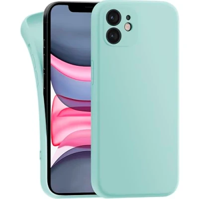 Abbildung von MyGadget Hülle Kompatibel mit iPhone 11 robuste Silikon Schutzhülle TPU Case Slim Silikonhülle Back Cover Kratzfest Handyhülle Matt Mint