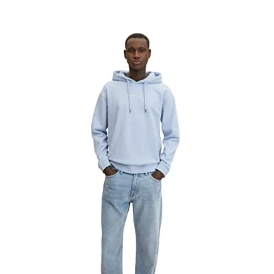 Abbildung von TOM Tailor Denim Hoodie WITH Print Kapuzenpullover, Herren, Größe: Small, Brunnera blue